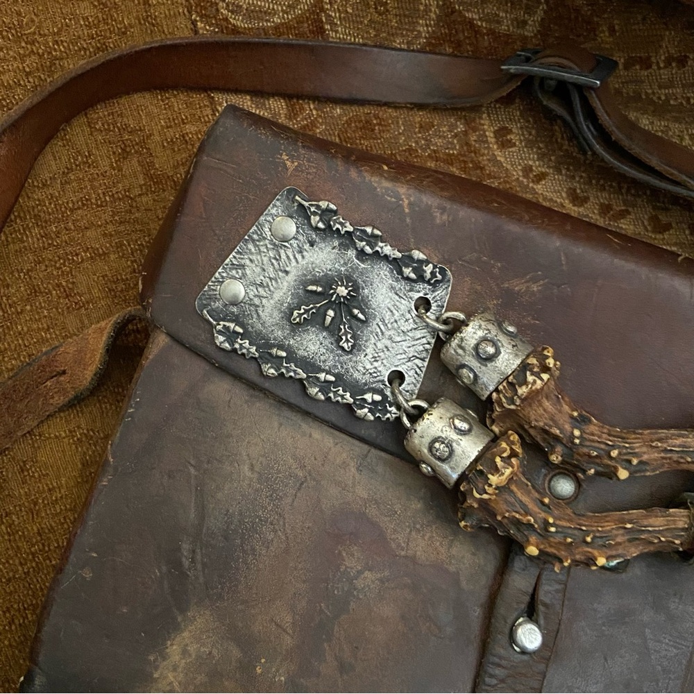 VINTAGE Leather Swiss Army Bag, Leather Strap Handle - F. Dolder Bernmunster - Picture 3 of 16